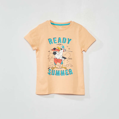 T-shirt en jersey avec imprimé Orange