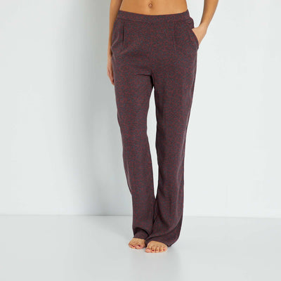 Pantalon de pyjama fluide Marron