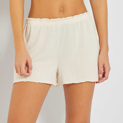 Short en maille doudou Beige