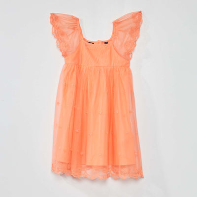 Robe de cérémonie en tulle Orange
