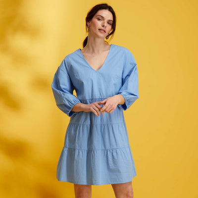 Robe courte évasée Bleu