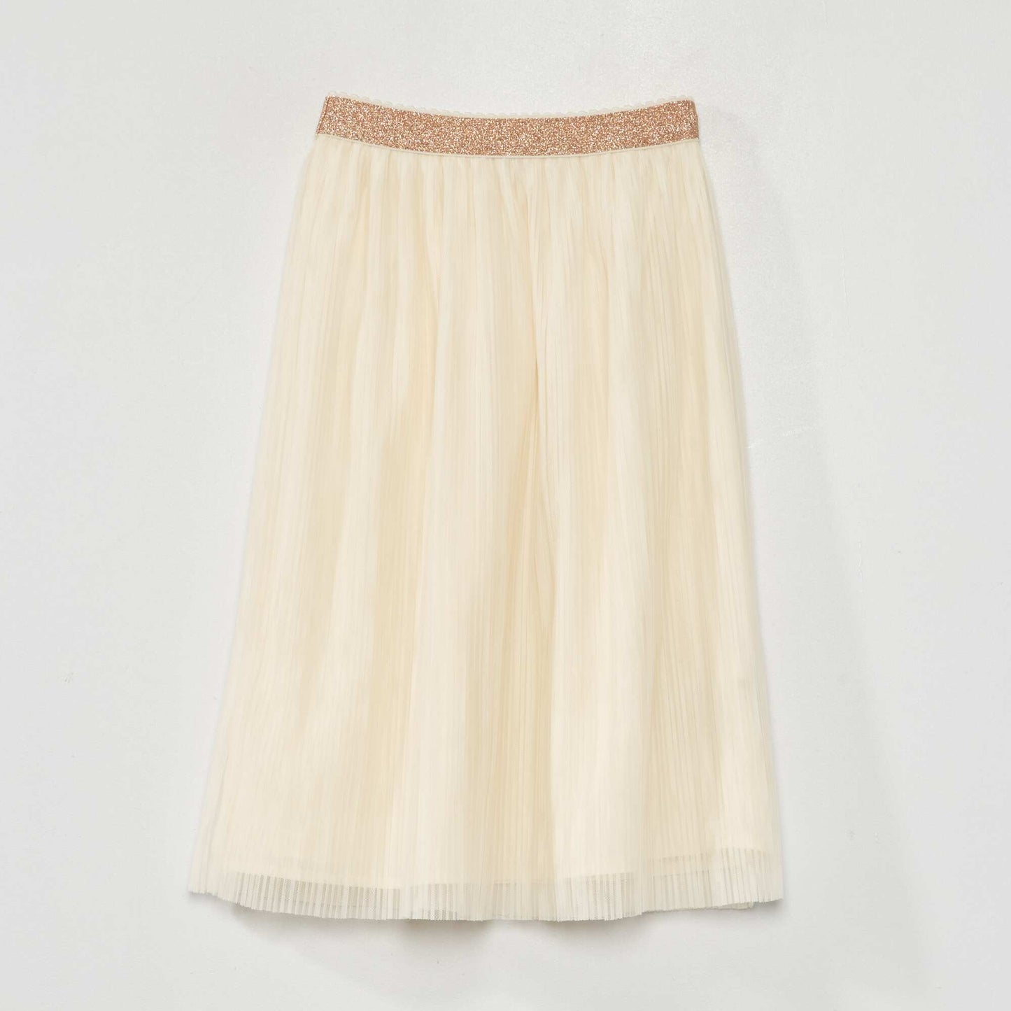 Jupe midi en tulle Beige