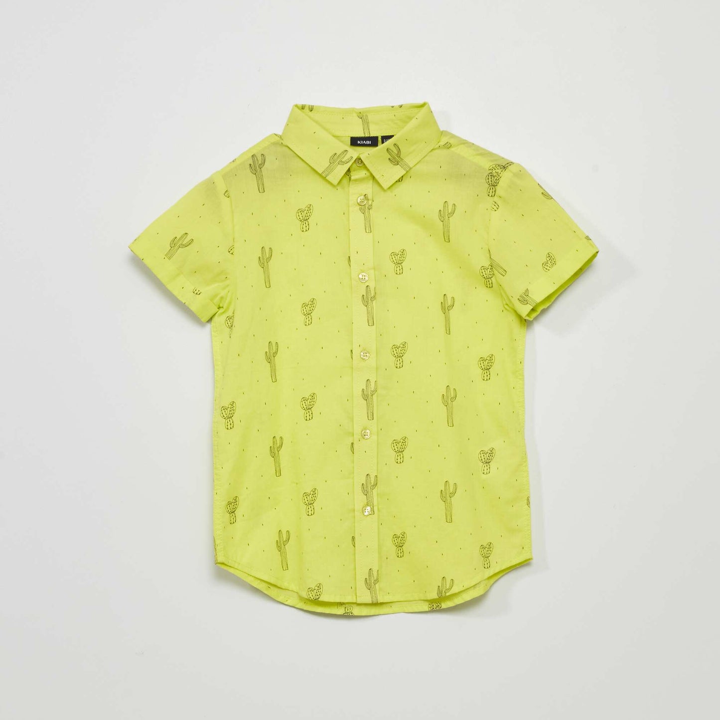 Chemise à manches courtes Jaune vert