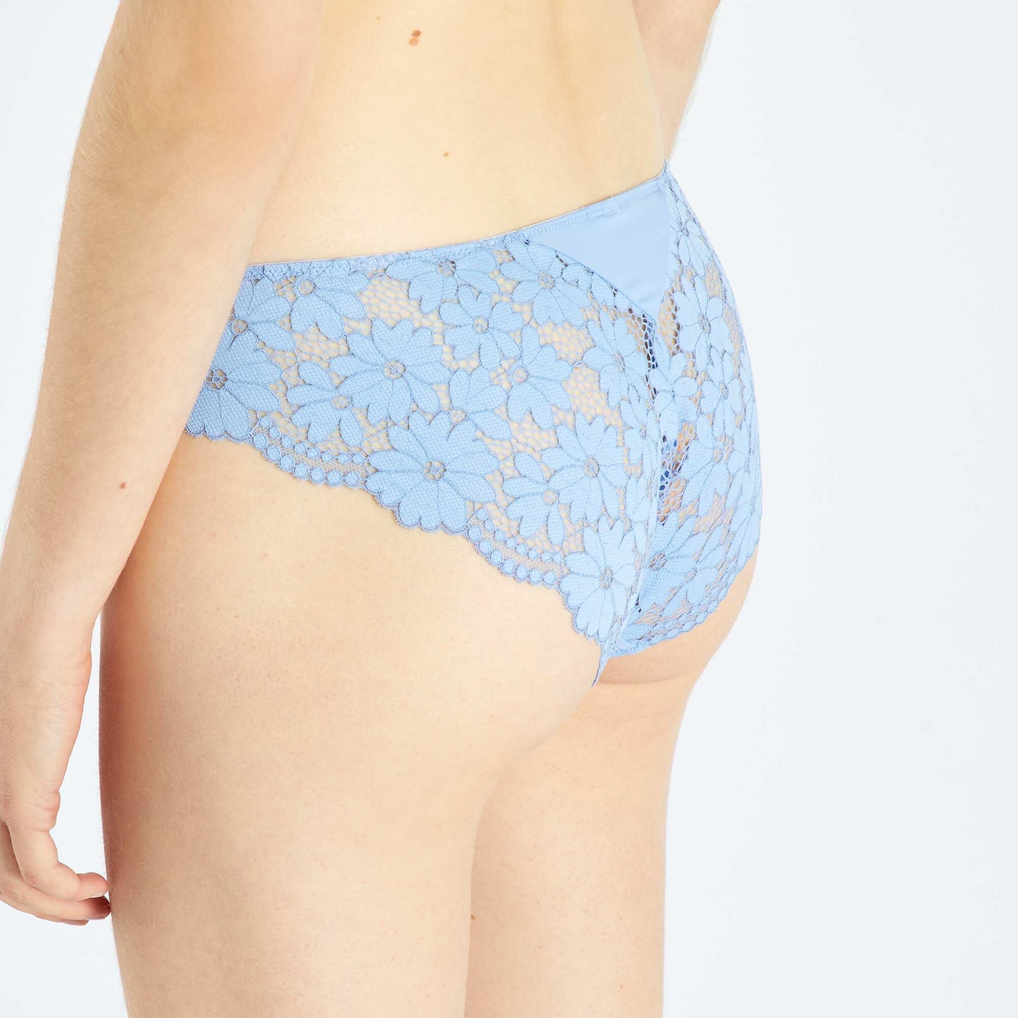 Culotte en microfibre et dentelle Bleu