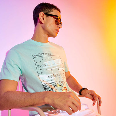 T-shirt en jersey avec print Vert clair