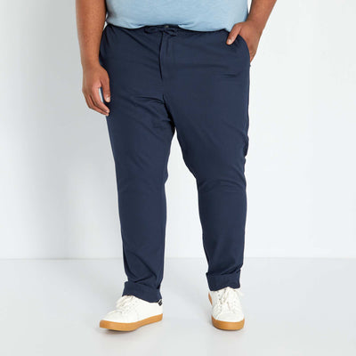 Pantalon en popeline bleu marine