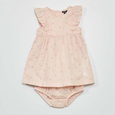 Robe en voile de coton Rose