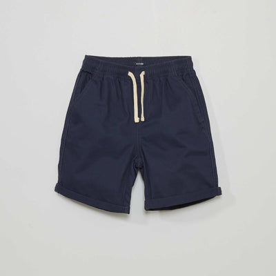 Bermuda droit uni bleu noir