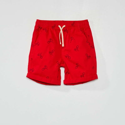 Bermuda droit avec imprimé Rouge
