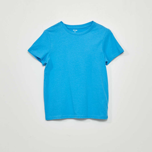 T-shirt uni manches courtes Bleu