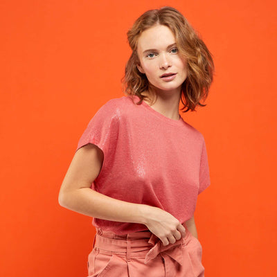 T-shirt brillant rose