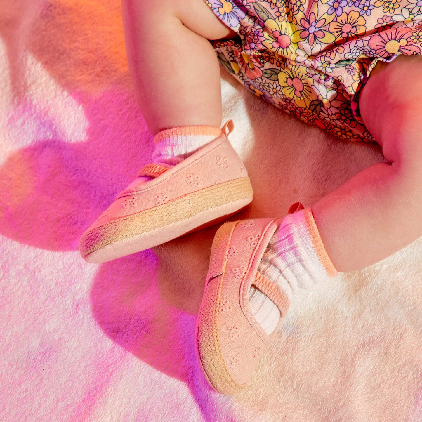 Espadrille avec broderie anglaise Rose