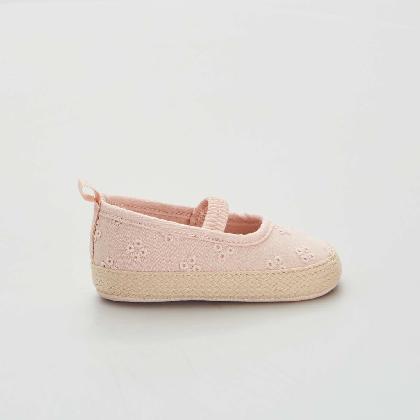 Espadrille avec broderie anglaise Rose