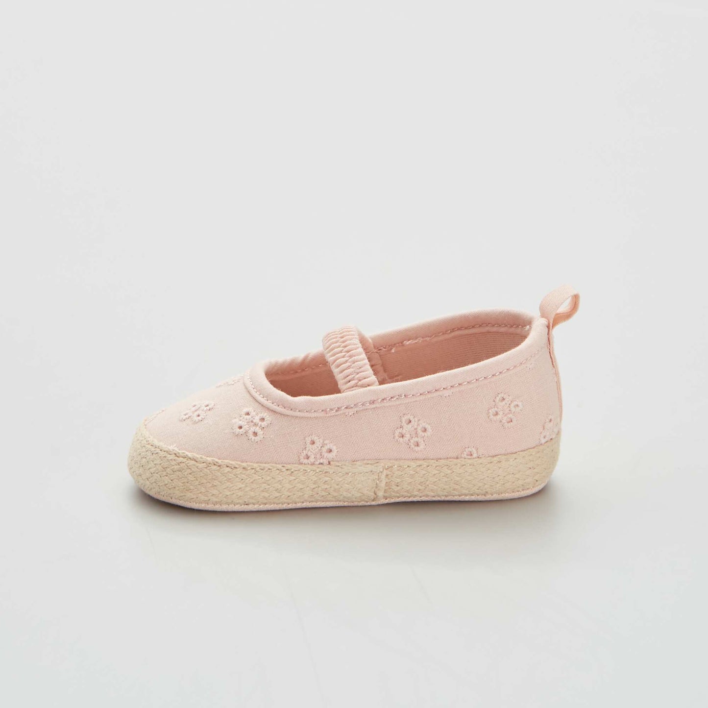 Espadrille avec broderie anglaise Rose