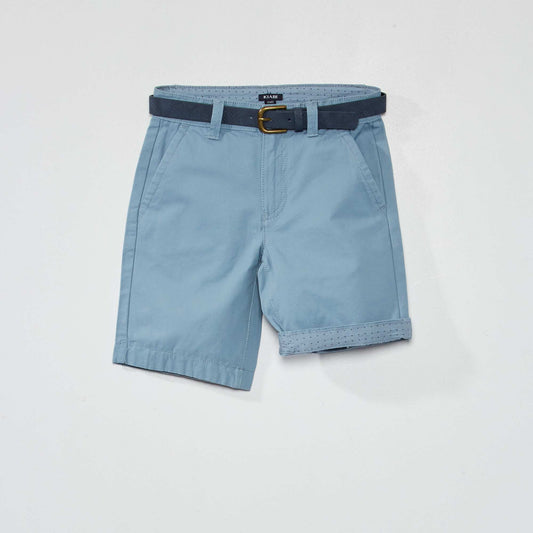 Bermuda chino avec ceinture Bleu ciel