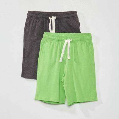 Lot de bermudas en jersey - 2 pièces Gris/vert