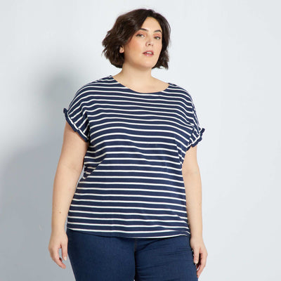 T-shirt avec manches volantées Bleu