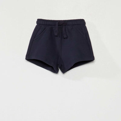 Short en molleton uni bleu marine