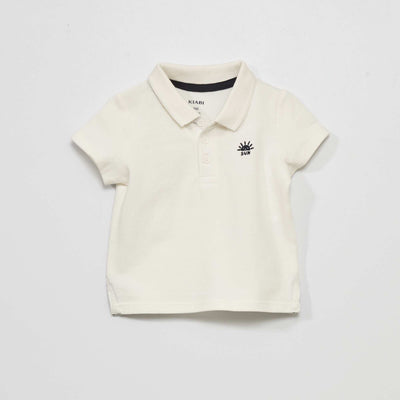 Polo en maille piqué Blanc