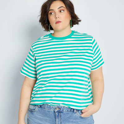 T-shirt rayé Vert