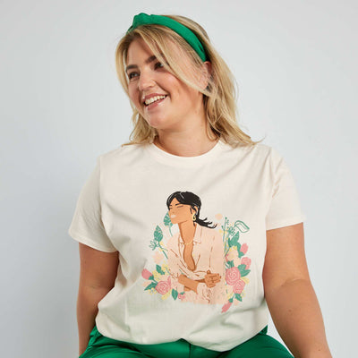 T-shirt en coton Beige