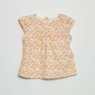 Tee-shirt évasé imprimé fleuri Multicolore