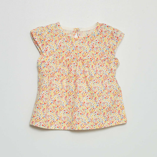 Tee-shirt évasé imprimé fleuri Multicolore