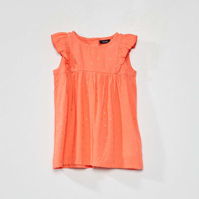 Robe imprimée sans manches Rose