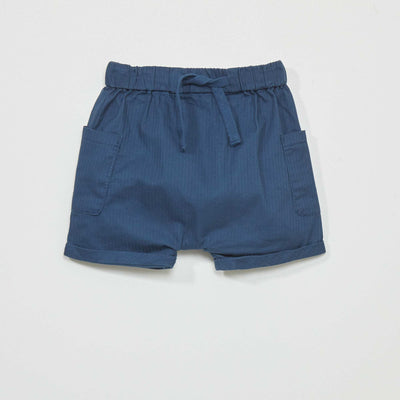 Short en coton motif chevrons bleu