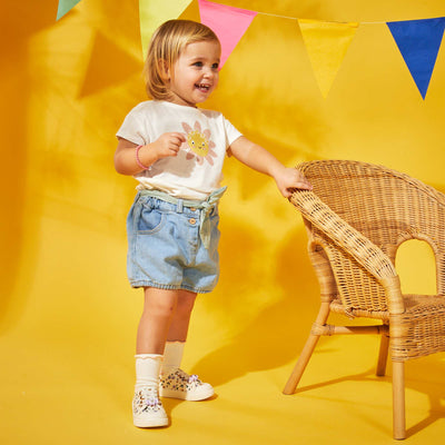 Short bloomer en jean Bleu