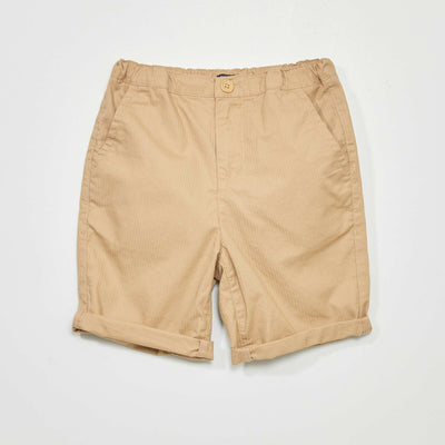 Bermuda uni en coton Beige