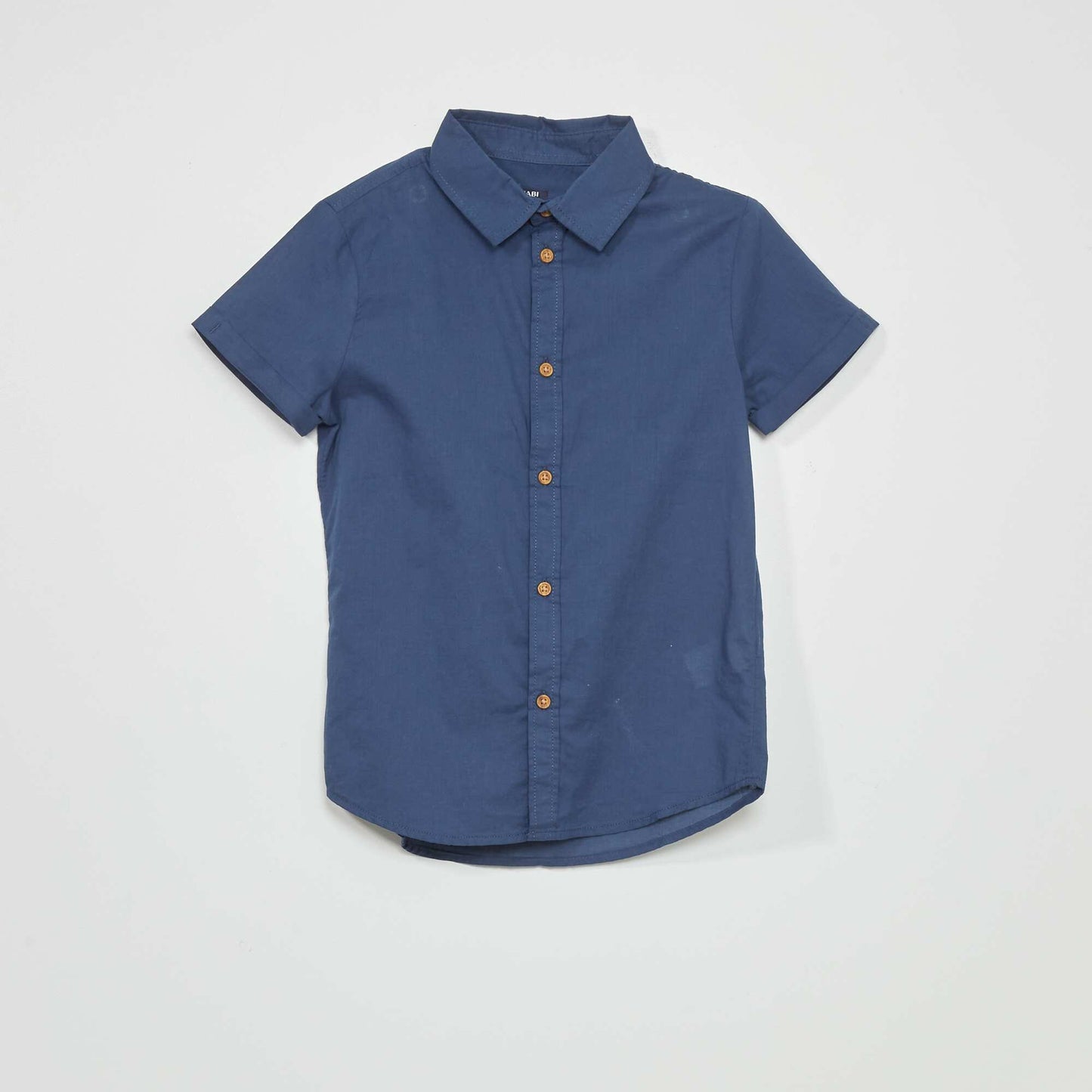 Chemise unie en voile de coton Bleu marine