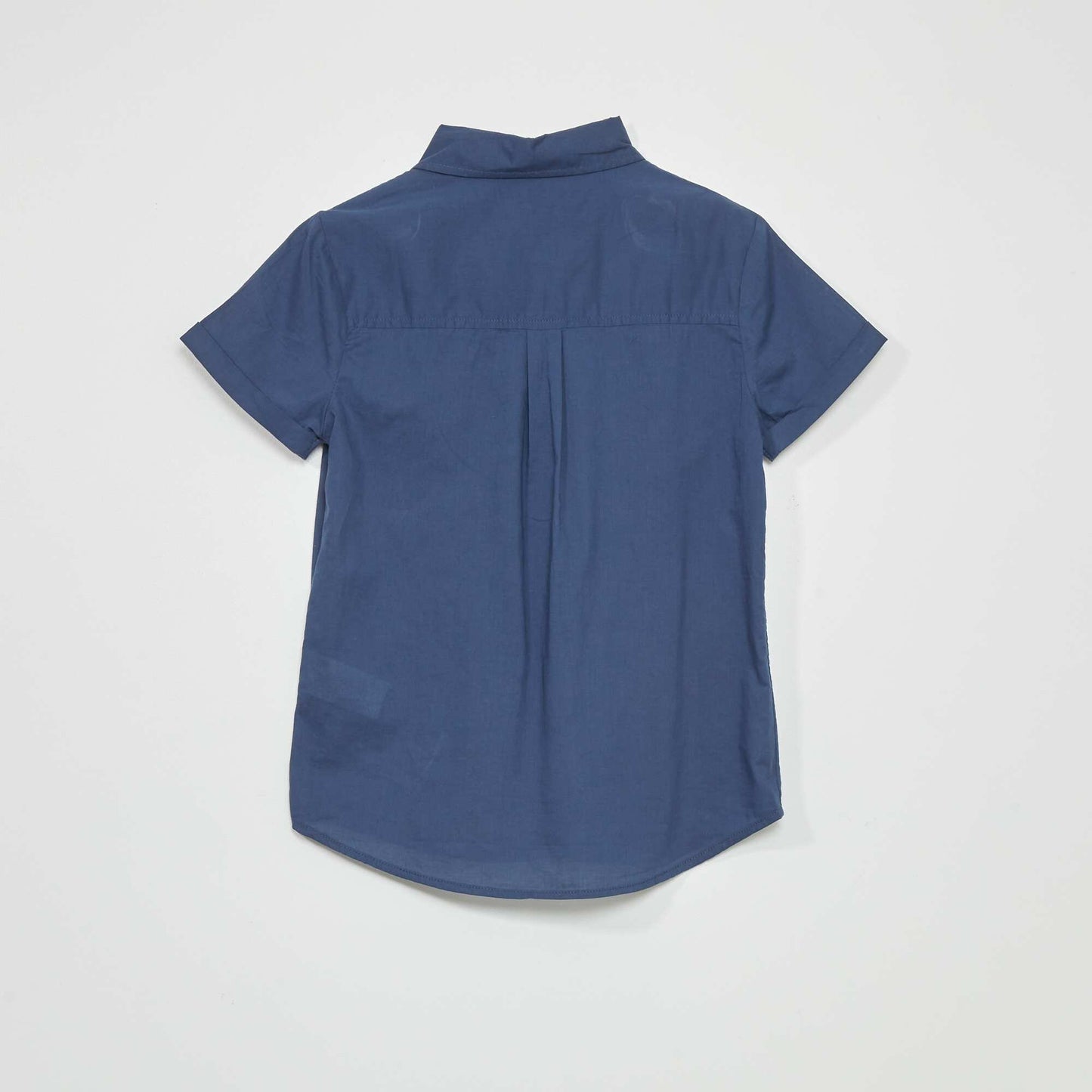 Chemise unie en voile de coton Bleu marine