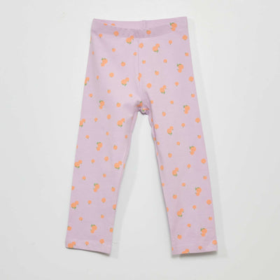 Legging court en jersey avec motifs fantaisie Violet