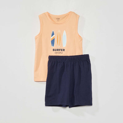 Pyjama 'surf' short + débardeur - 2 pièces Orange