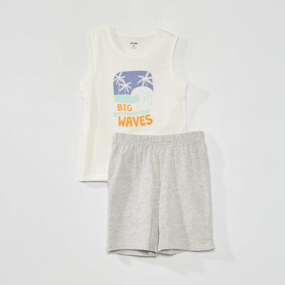 Pyjama 'surf' short + débardeur - 2 pièces Blanc