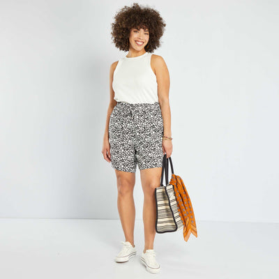 Short fluide imprimé Noir/blanc