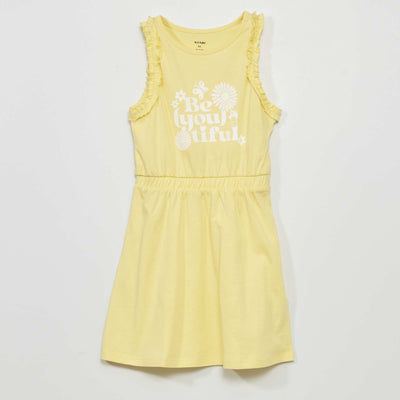 Robe en jersey avec imprimé Jaune