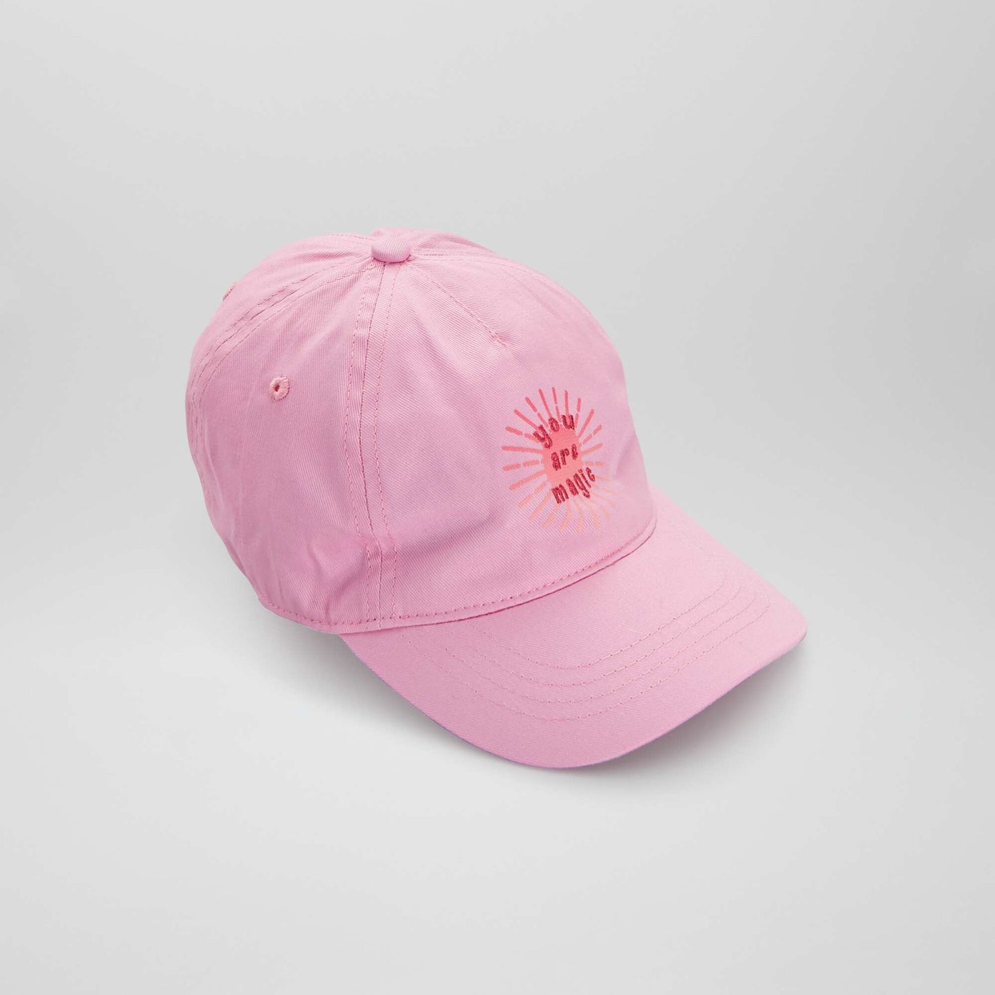 Casquette en toile avec imprimé devant Rose