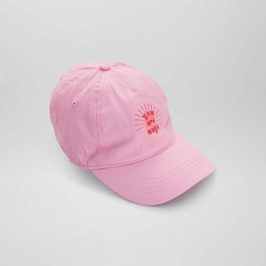 Casquette en toile avec imprimé devant Rose