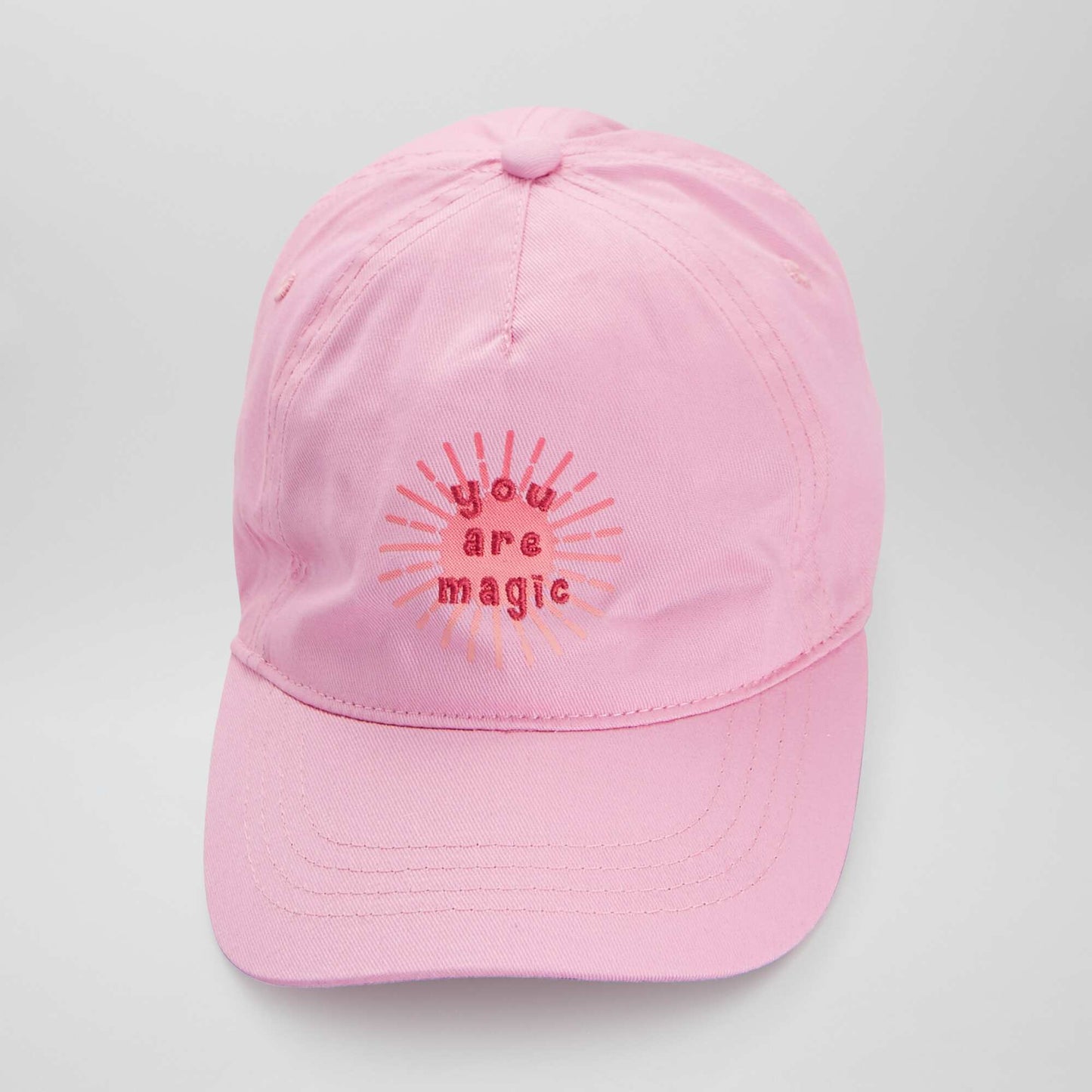 Casquette en toile avec imprimé devant Rose