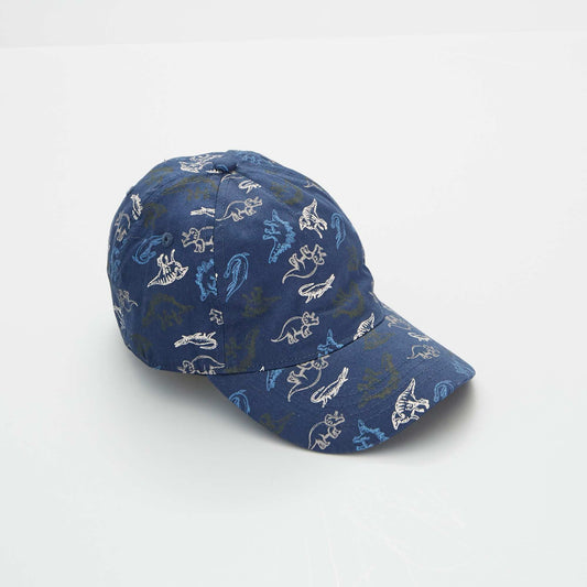 Casquette avec imprimés 'jungle' bleu noir