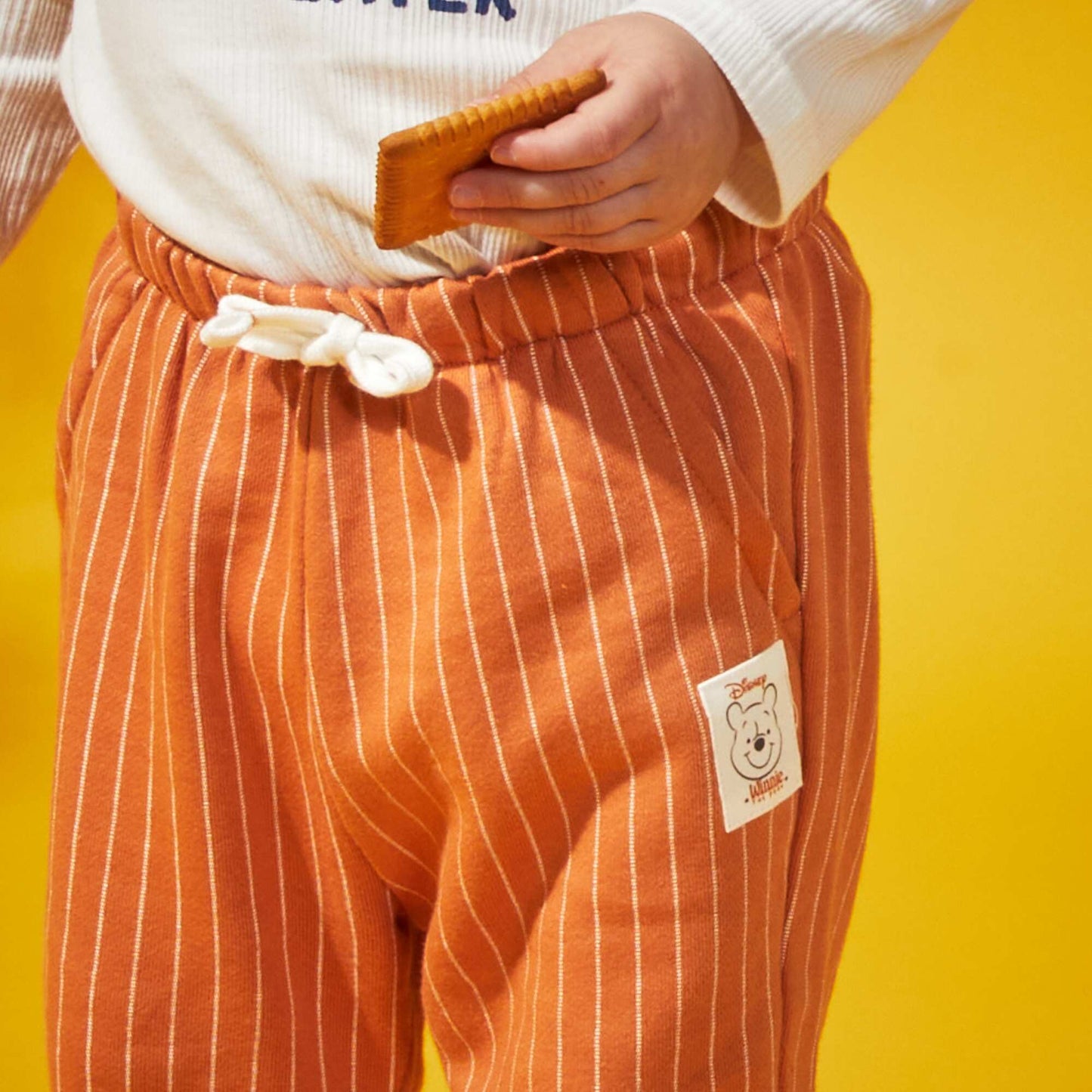 Pantalon french terry rayé 'Winnie' Marron