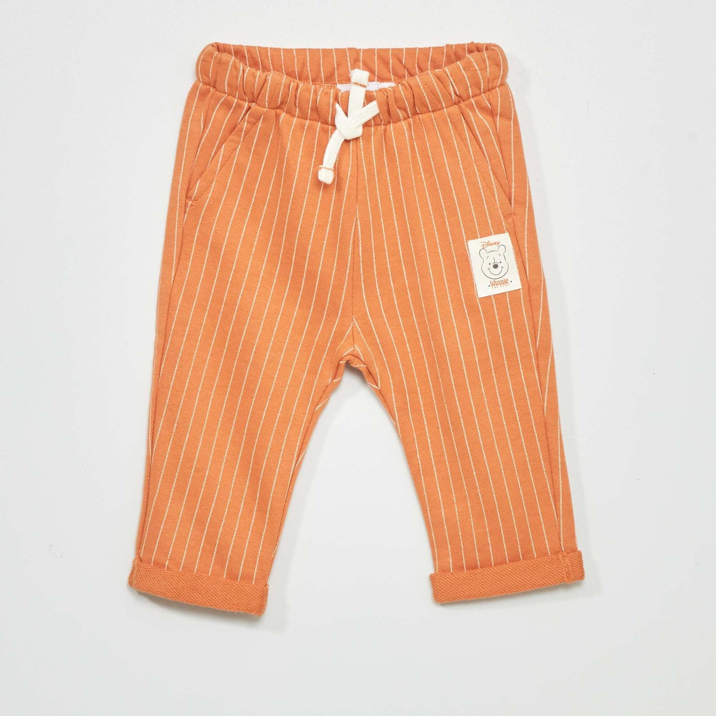 Pantalon french terry rayé 'Winnie' Marron