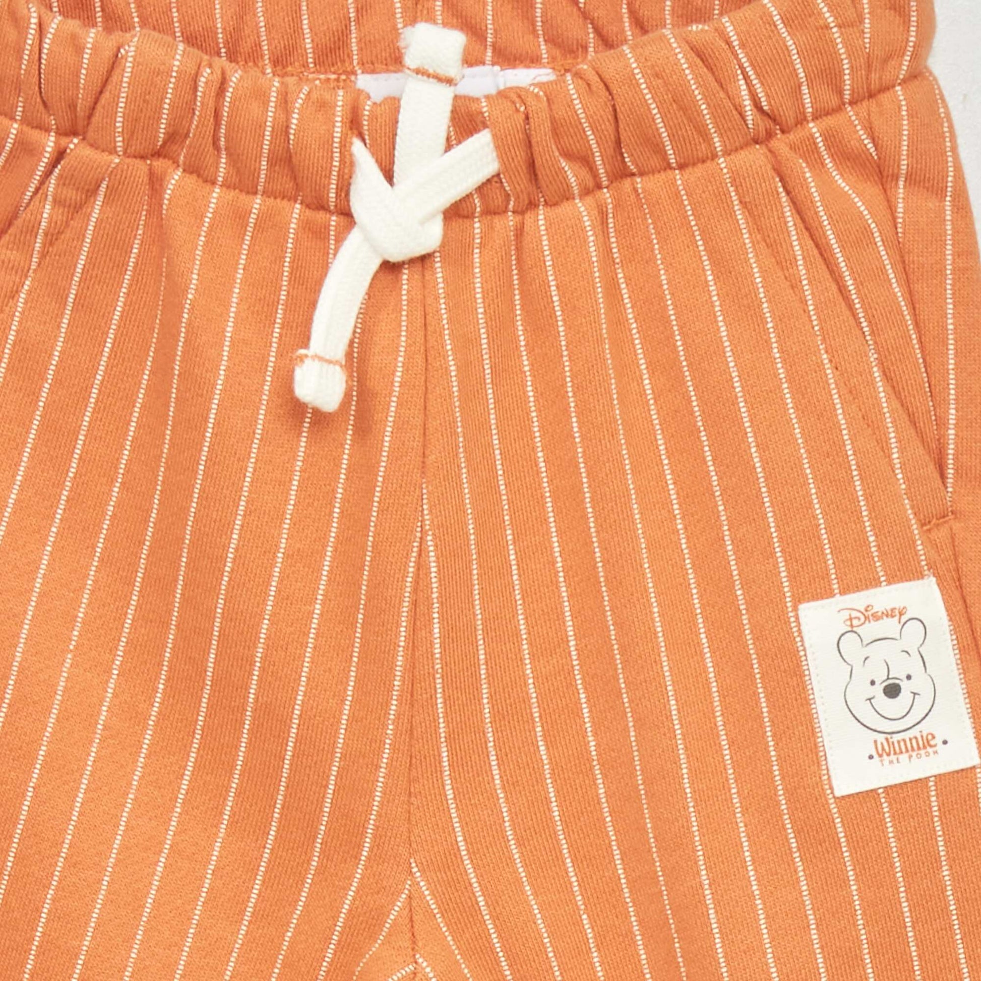 Pantalon french terry rayé 'Winnie' Marron
