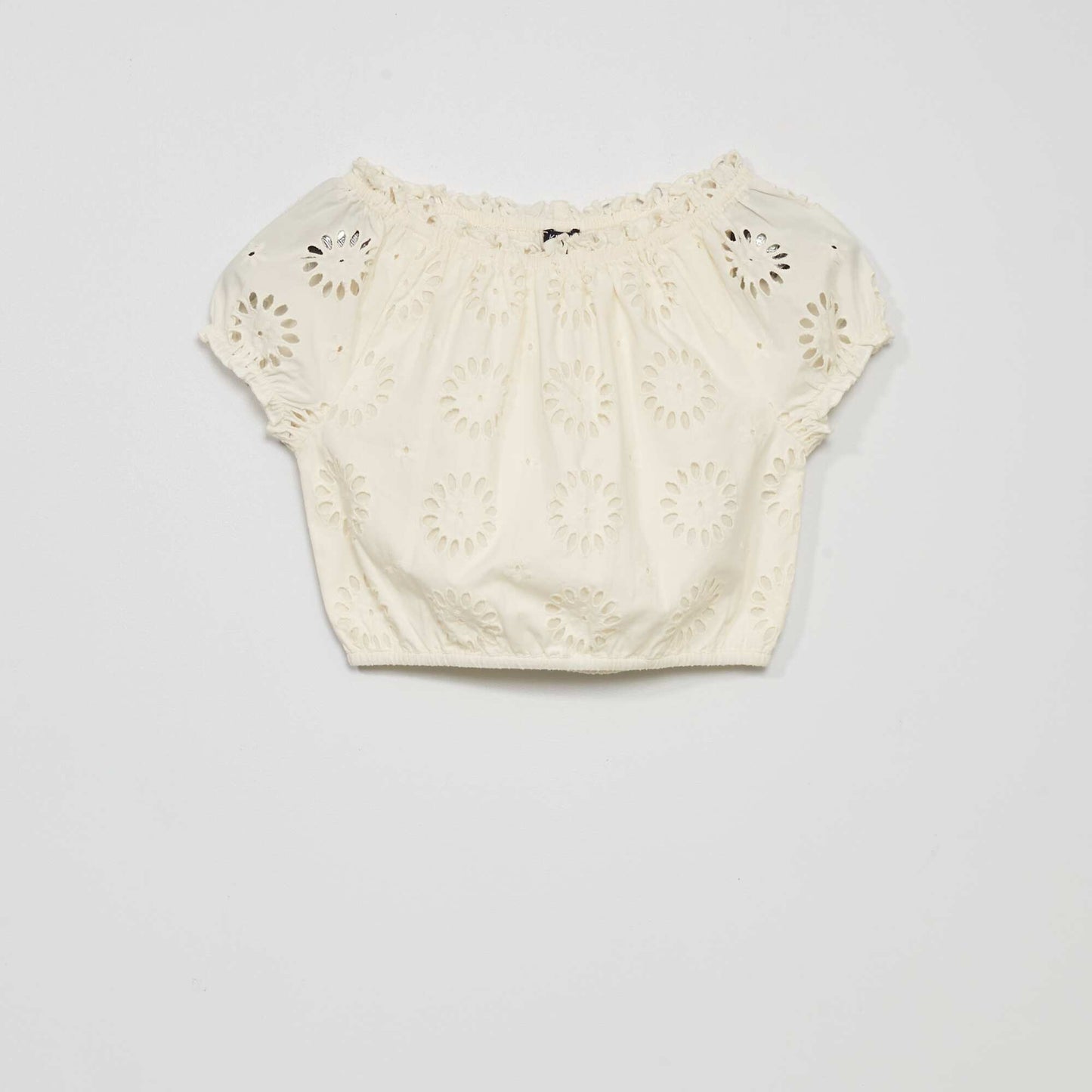 Blouse avec broderie anglaise Blanc