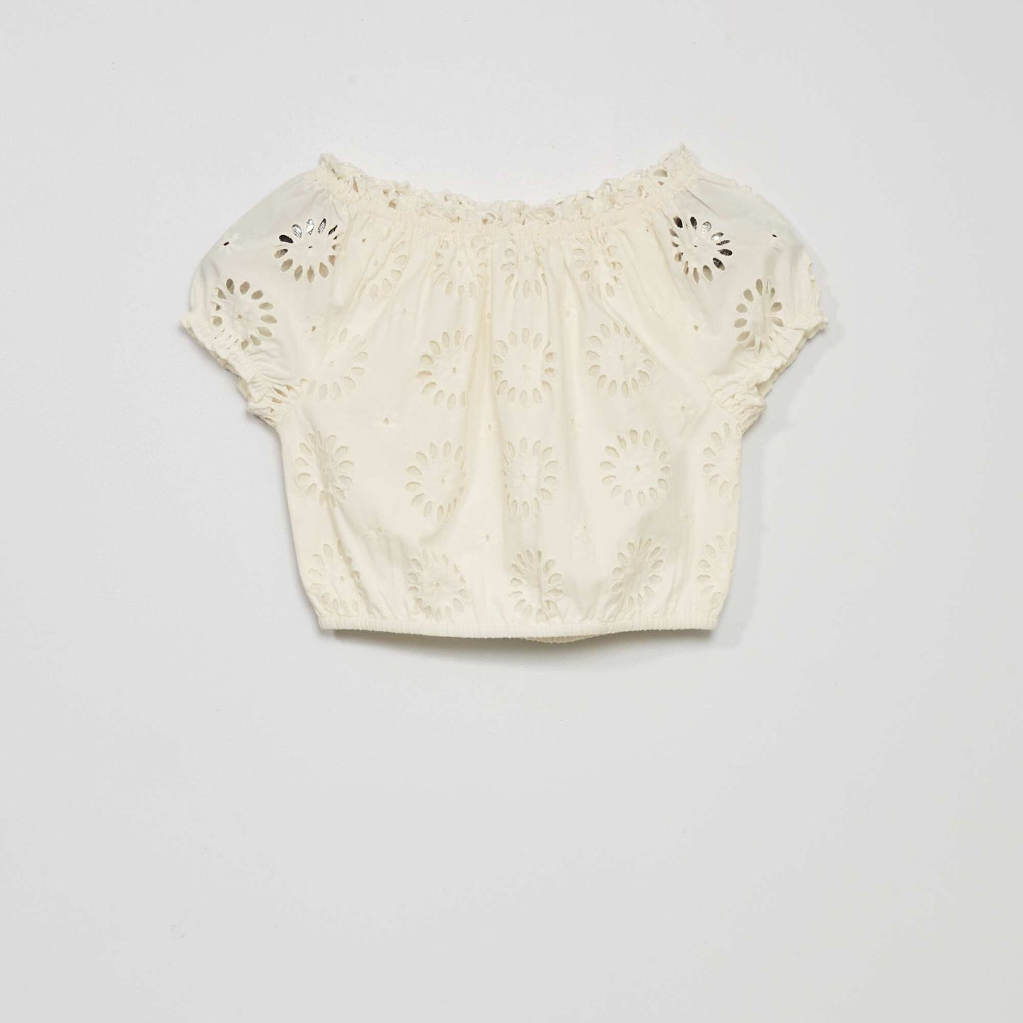 Blouse avec broderie anglaise Blanc