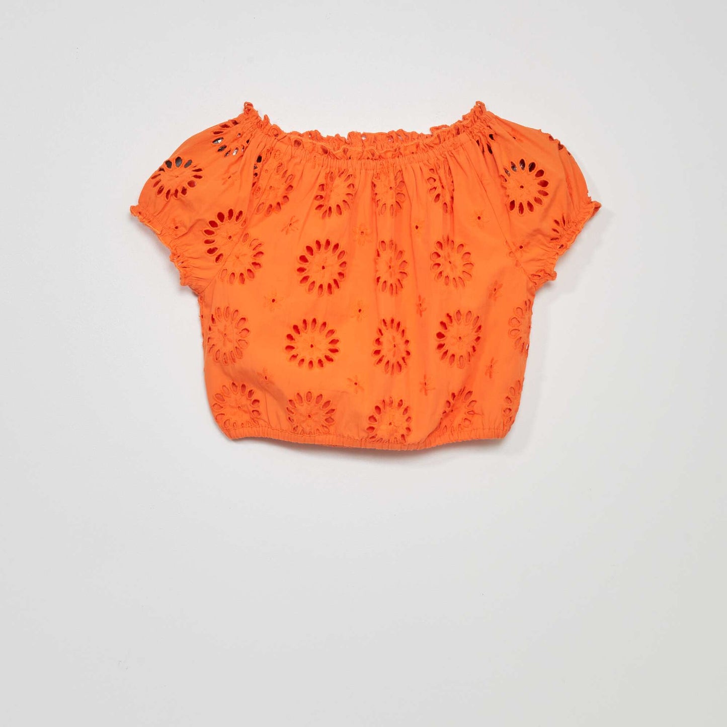 Blouse avec broderie anglaise Orange