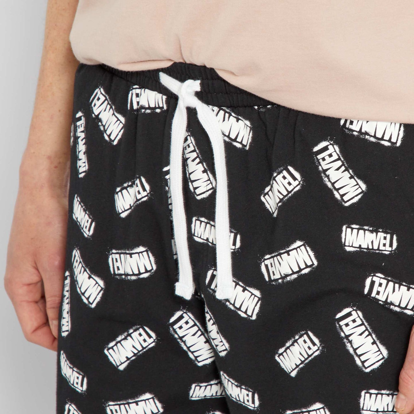 Pyjama court 'Marvel' en jersey - 2 pièces Noir/gris