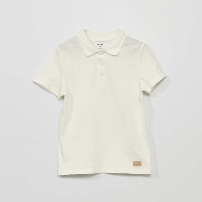 Polo en maille relief Blanc